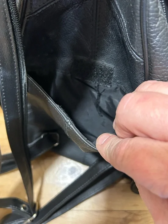 90s Black Leather Sling Backpack - Picture 8 of 8